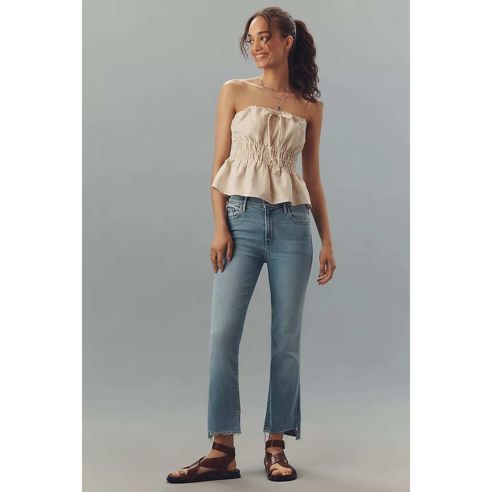 Mother Insider Step Crop Fray jeans size 26 Shake Well mid rise crop $228